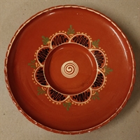 lerfad fint dekoreret gammelt svensk keramik skål